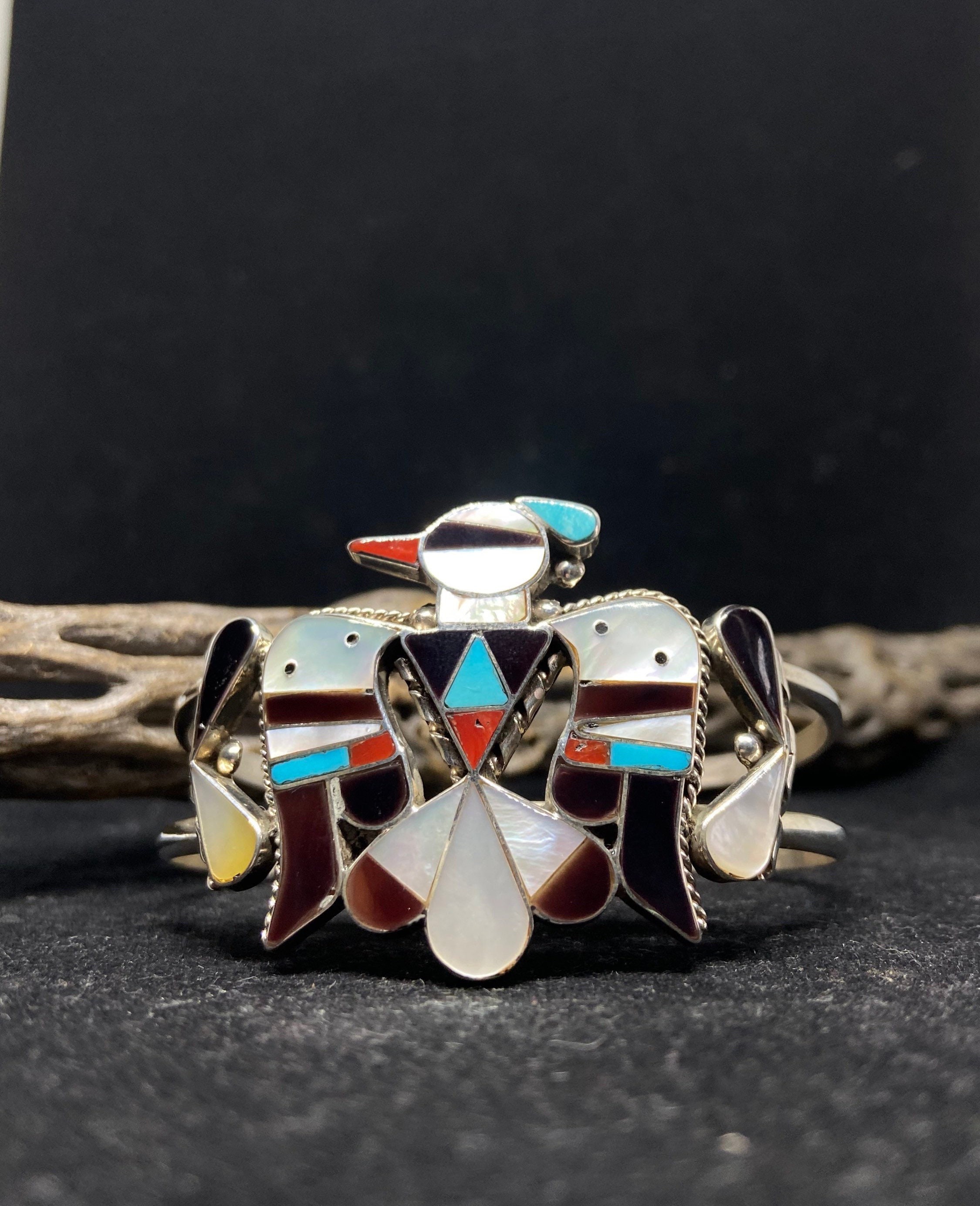 Handmade Native American Zuni Inlay Multicolor / Multi Stone 