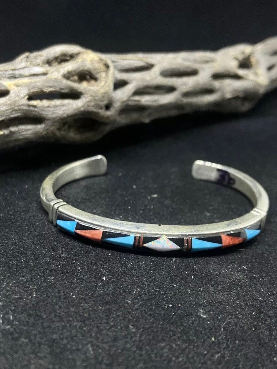Handmade Native American Navajo Inlay Sleeping Beauty Turquoise
