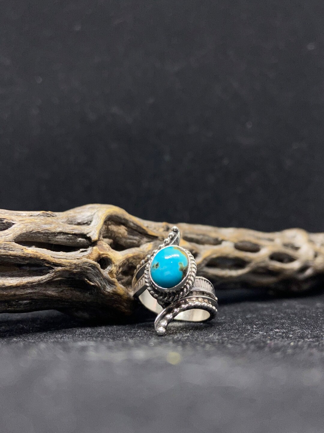 Handmade Native American Navajo Kingman Turquoise Sterling Silver Ring ...
