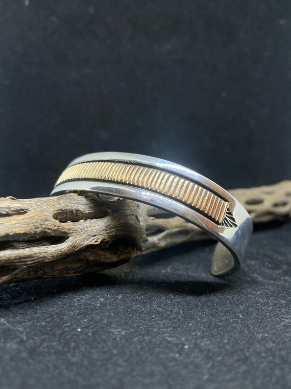 Handmade Native American Navajo 14 Karat Gold & Sterling Silver  