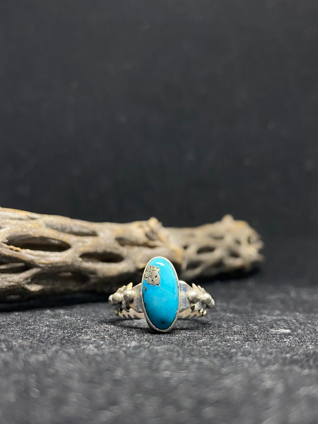 Handmade Native American Navajo King Man Turquoise Sterling Silver Ring ...