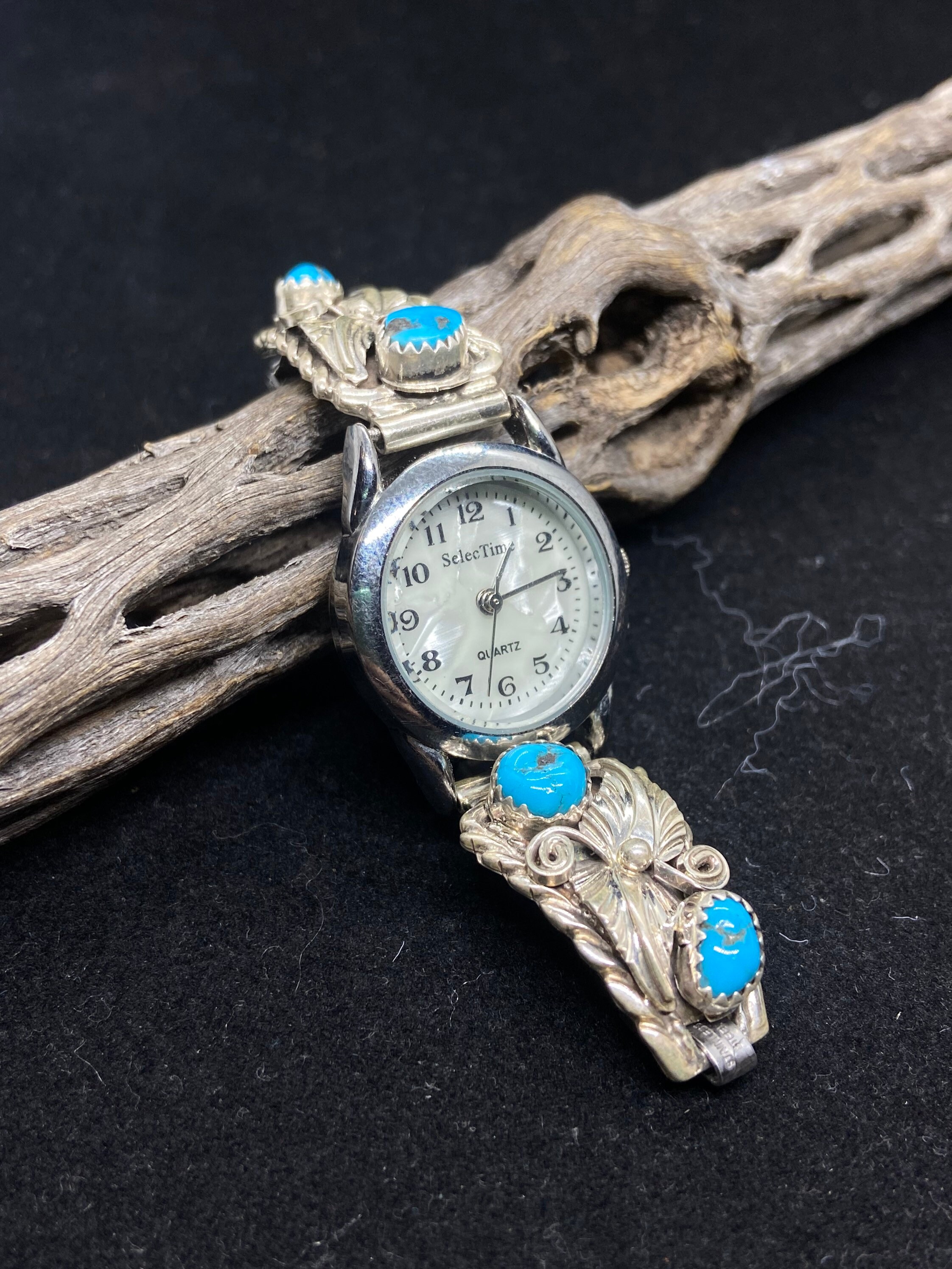 Native American Navajo King Man Turquoise Sterling Silver