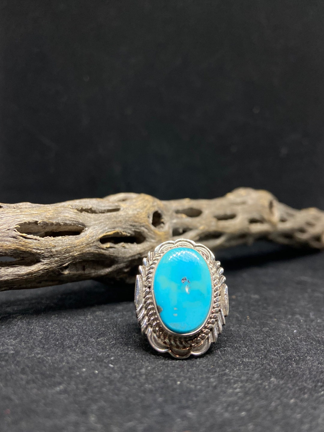 Handmade Native American Navajo King Man Turquoise Sterling Silver Ring ...