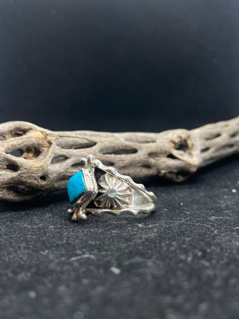 Handmade Native American Navajo Kingman Turquoise Sterling Silver Men’s ...