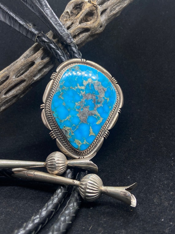 Signed Native American Navajo Blue Gem Turquoise Opal Sterling Silver Ring Signed Native American Navajo Blue Gem Turquoise Opal Sterling Silver Ring