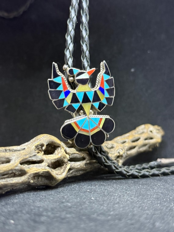 handmade Native American Zuni inlay multicolor / … - image 1