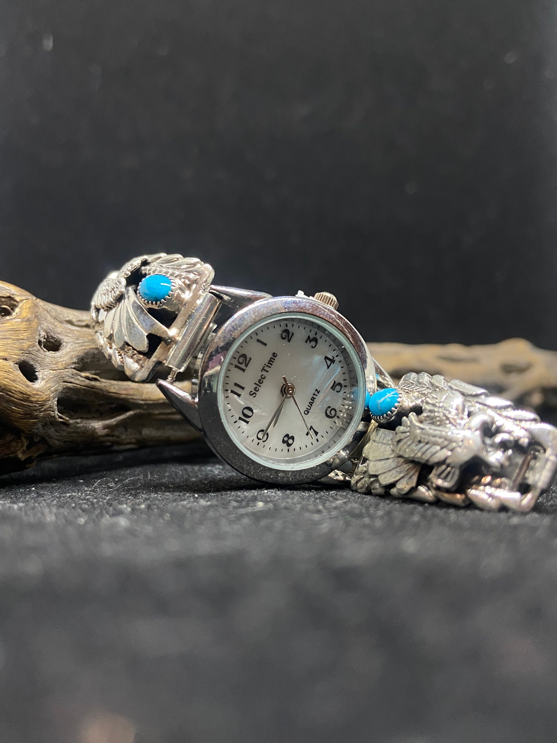 腕時計 Arizona Turquoise Indian Watch Hand Made Handmade Native American Navajo King Man Turquoise Sterling Silver