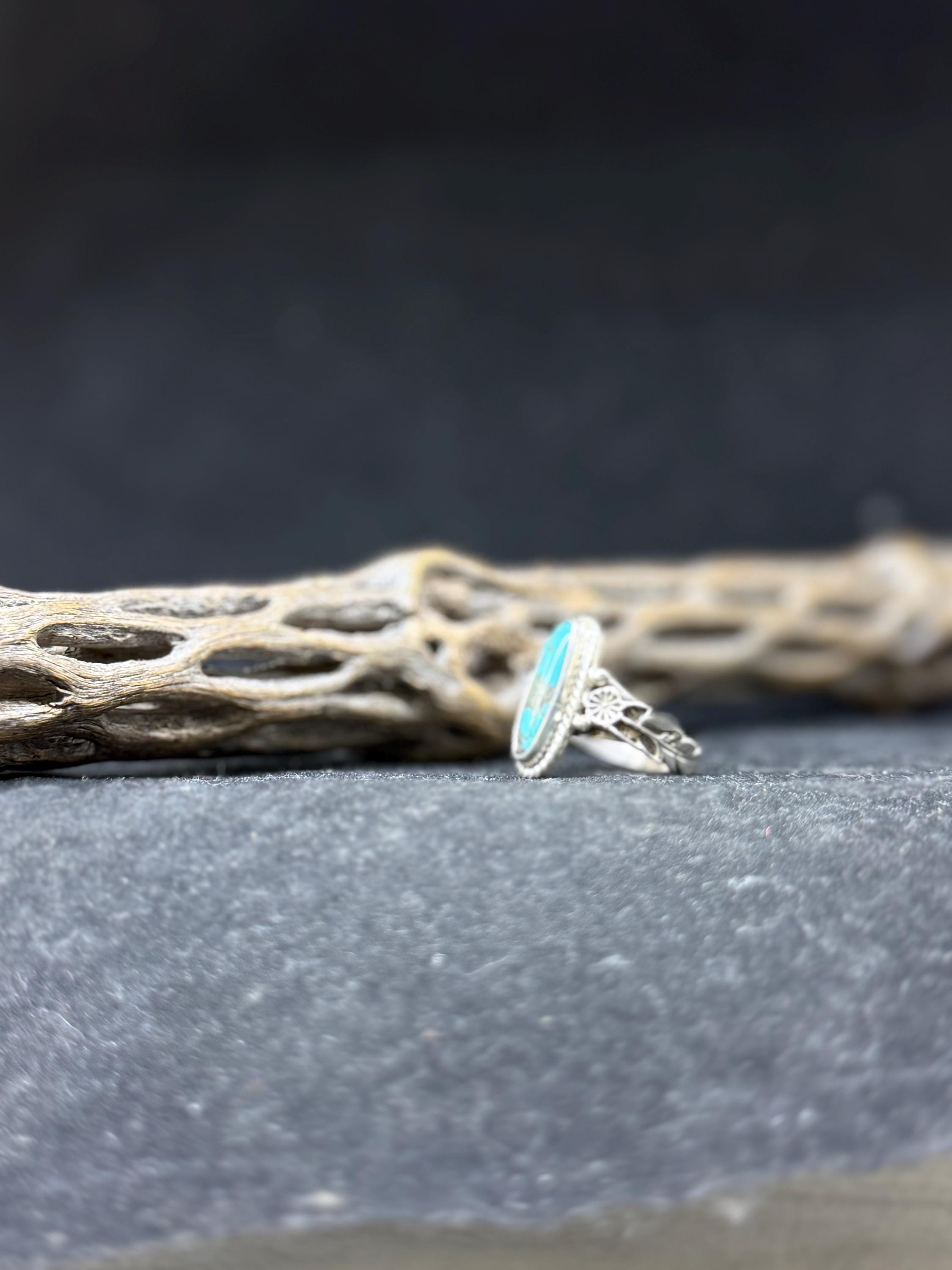 Handmade Native American Navajo King Man Turquoise Sterling Silver