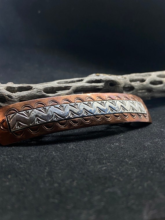 Handmade Native American Navajo Copper & Sterling Silver 