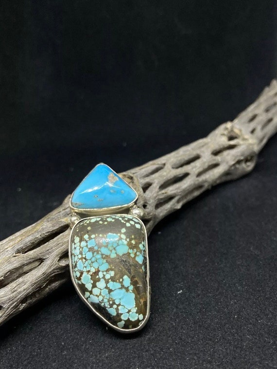 Native American Important Vintage Adam Fierro Spiderweb Turquoise Sterling Silver Bracelet Native American Important Vintage Adam Fierro Spiderweb Turquoise Sterling Silver Bracelet