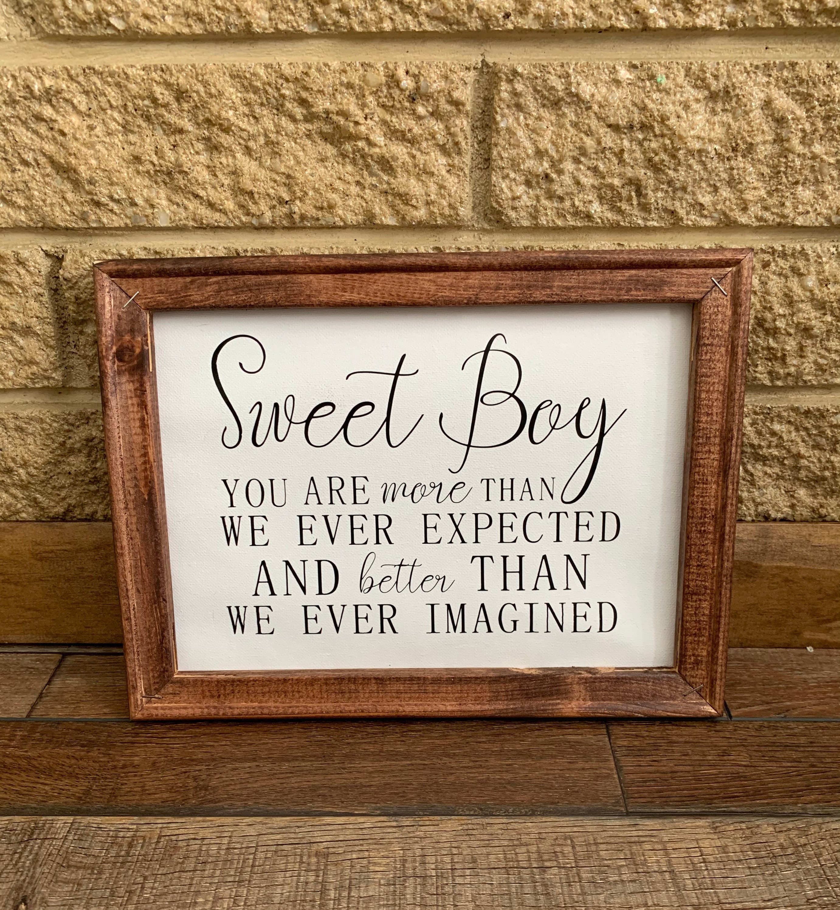 Sweet Boy Sign/nursery Sign/boy Nursery/boy Nursery Sign/baby Boy/love