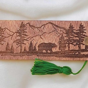 Handcrafted Wooden Bookmarks | Nature-Inspired Cut-Out Designs with Tassels