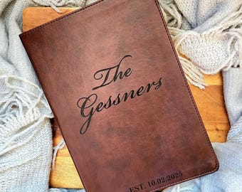Personalized Leather Wedding Bible | Leather Family Bible | Personalized Bible Guest Book | Personalized Family Bible | Imitation Leather