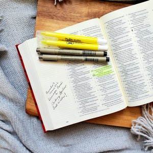 Event Bible Add-On | Bible Journaling Pen and Highlighter Set | Wedding Bible Guest Book Pen Set
