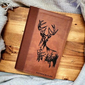 Wild Buck NIV Leather Bible | Personalized Leather Bible | Imitation Leather Bible | Large Print NIV, Red Letter | Deer Hunter Bible