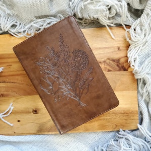 Wildflower Floral Personalized Leather Bible | Leather Bible With Flowers | Imitation Leather Personalized Bible | Floral Leather Bible