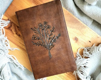 Dainty Wildflower Personalized Leather Bible | Imitation Leather Bible With Flowers | Floral Personalized Bible | Floral Bible Cover