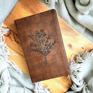Dainty Wildflower Personalized Leather Bible | Imitation Leather Bible With Flowers | Floral Personalized Bible | Floral Bible Cover
