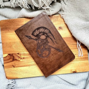 Christian Warrior Leather Bible | Personalized Leather Bible Cover | Imitation Leather Bible | Armor of God Bible | Helmet of Salvation