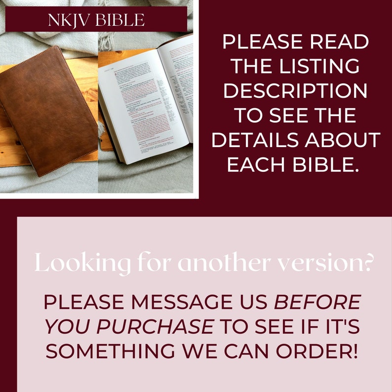 Pine Tree Mountain Leather Bible Personalized Leather Bible Etsy