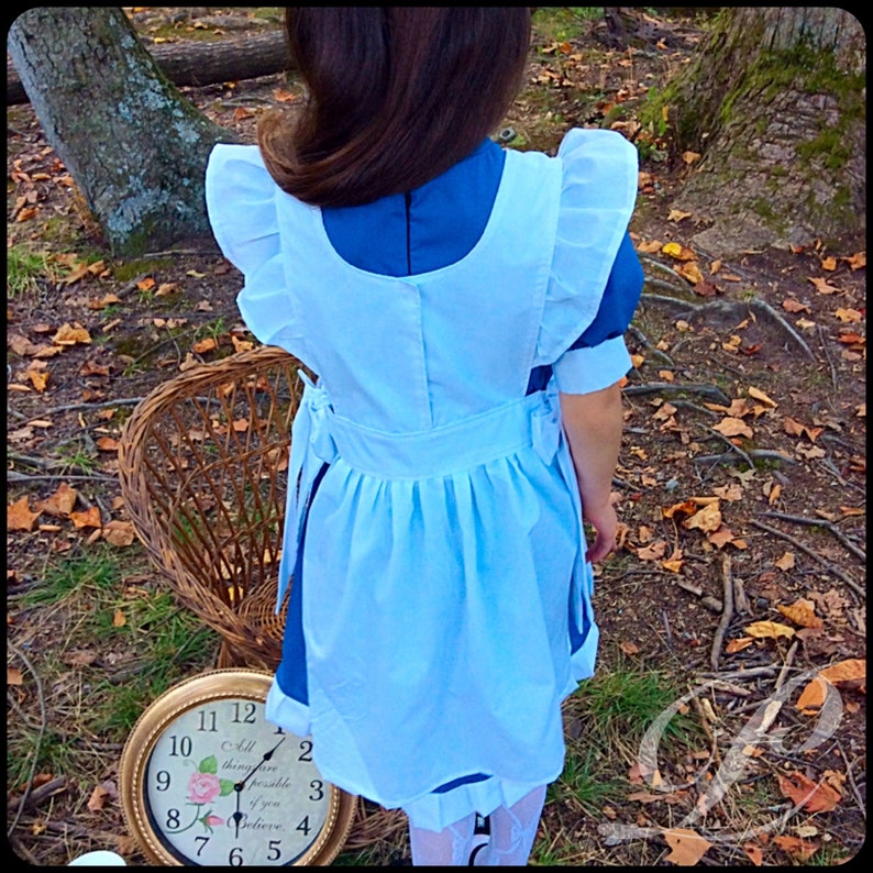 WHITE PINAFORE APRON Alice In Wonderland Costume Girls Pinafore Dress