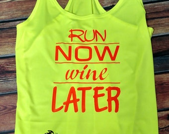 Run now wine later workout tank