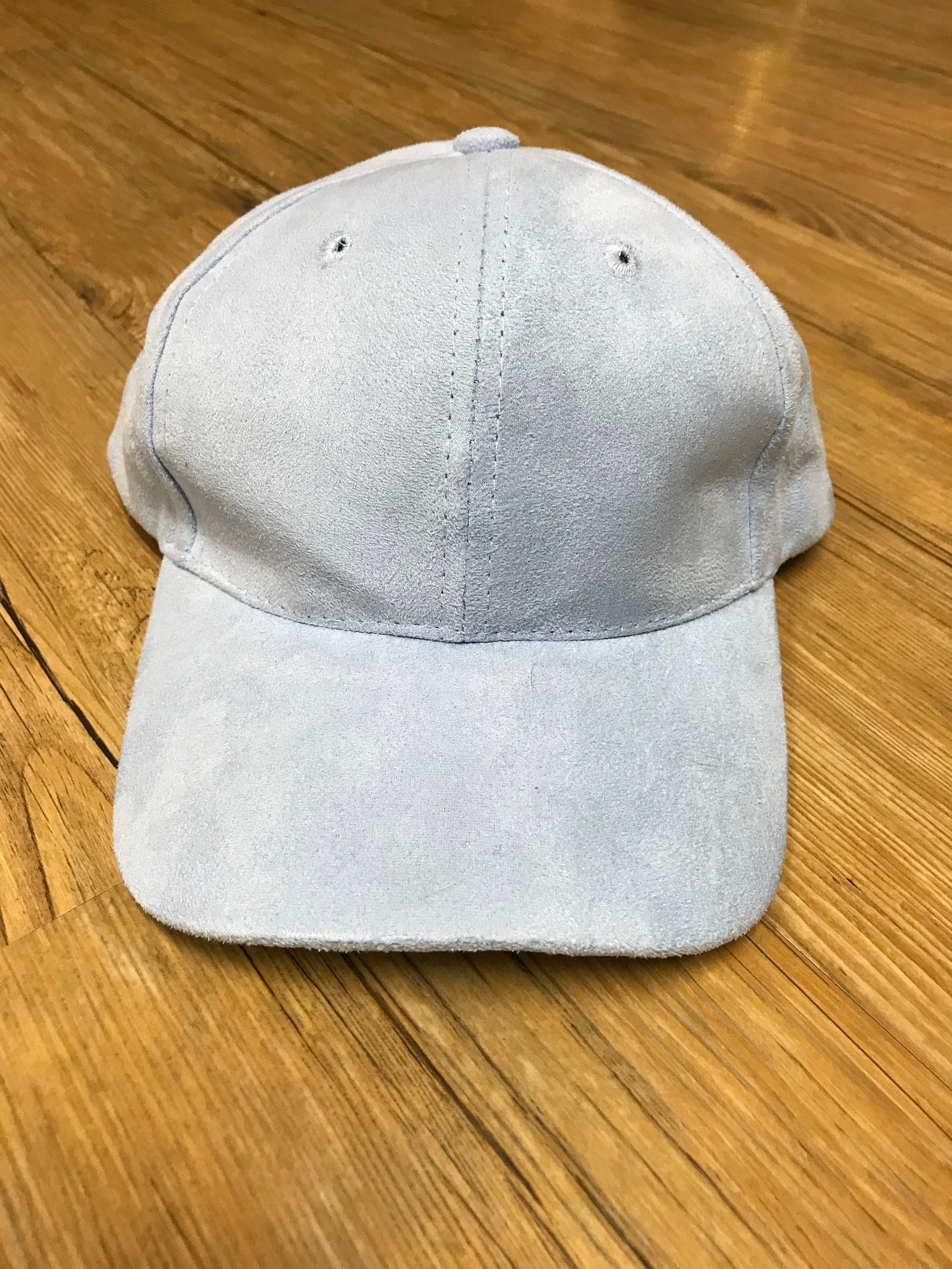 Baby Blue Suede Baseball Cap/ Kylie 