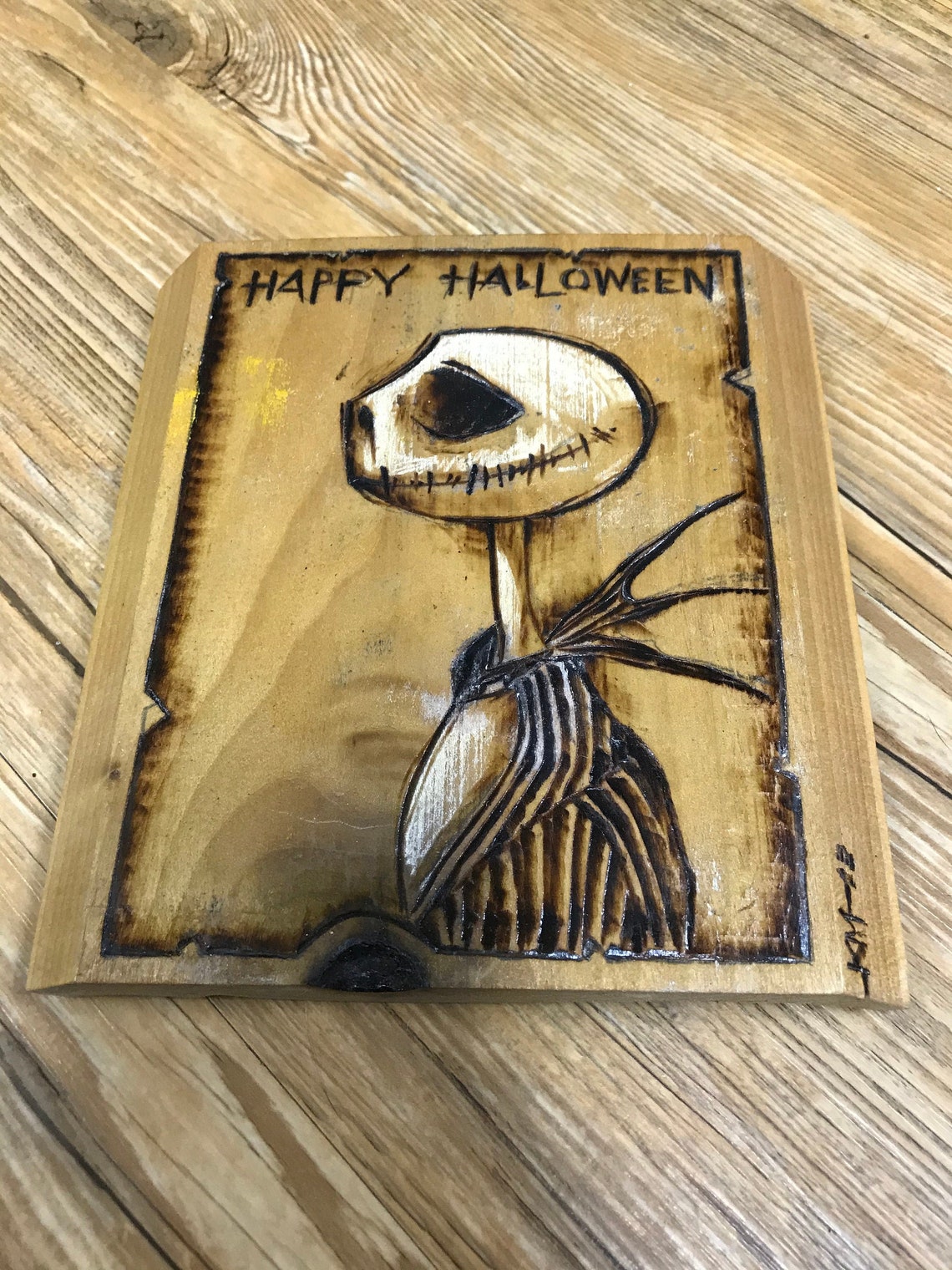 Nightmare Before Christmas Jack Skellington Handmade Wood Art Etsy