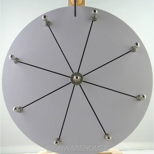 Woodwell 12 Inch Mini Prize Wheel | 8 Slots Dry Erase Finish | Wood Design | Desktop for Fortune Raffle Spin Carnival Game | DIY Editable