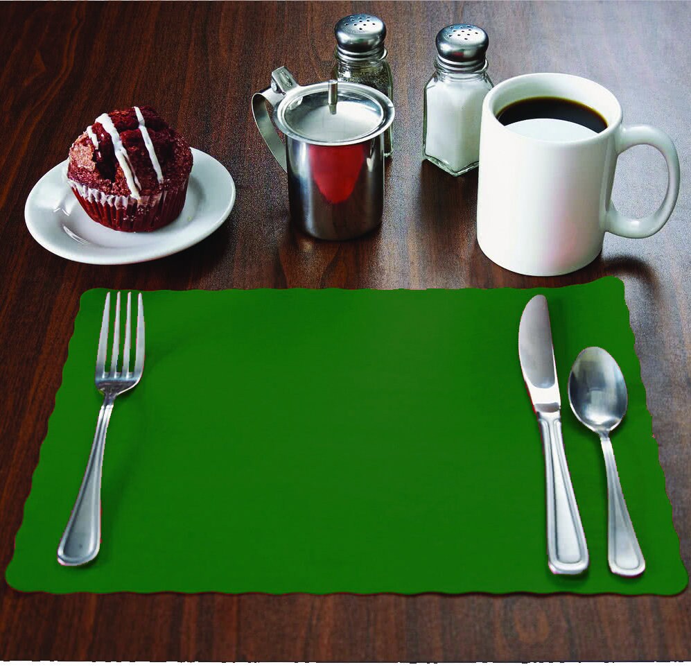 Hunter Green Paper Placemats With Scalloped Edge 10 X Etsy