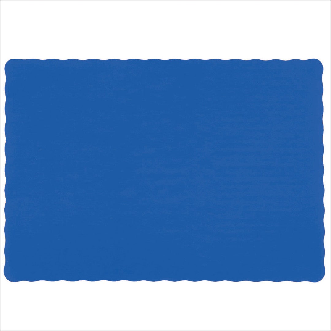 Grip-It 50 Light Blue Paper Place Mats Scalloped Edge 10x14