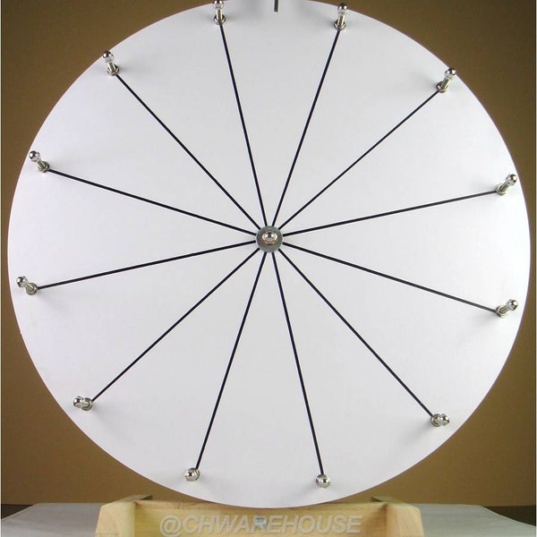 Woodwell 20-Inch White DIY Dry Erase Spin Wheel with 12 Slots, for Desktop Carnival Prize Wheel Game