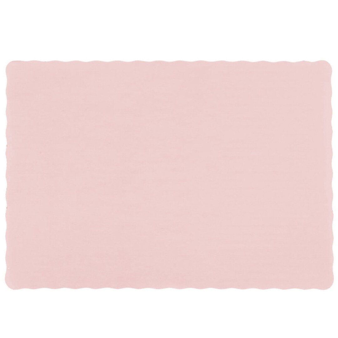 Baby/light Pink Paper Placemats With Scalloped Edge, 10 X 14 pack of 50