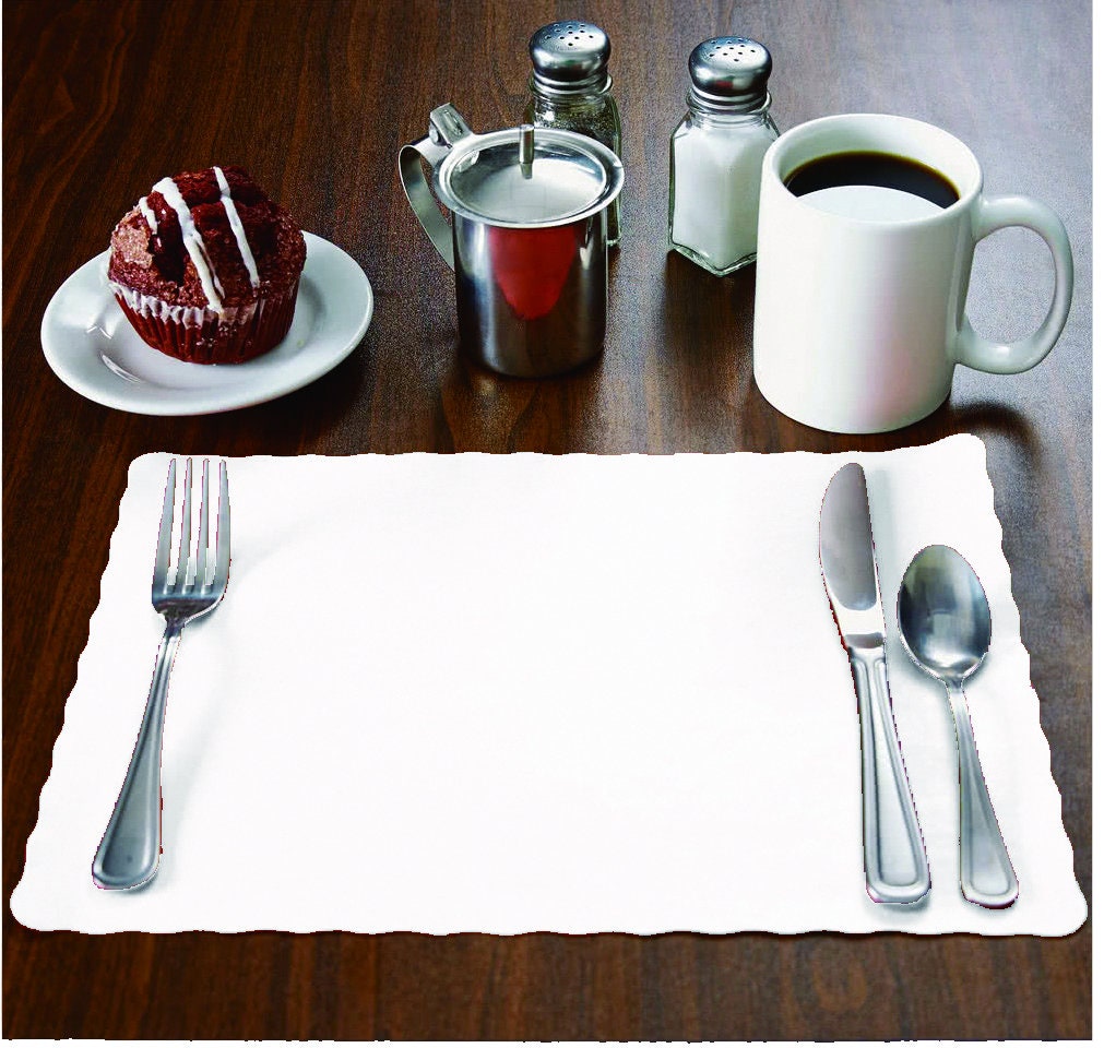 White Paper Placemats With Scalloped Edge 10 X 40 Etsy