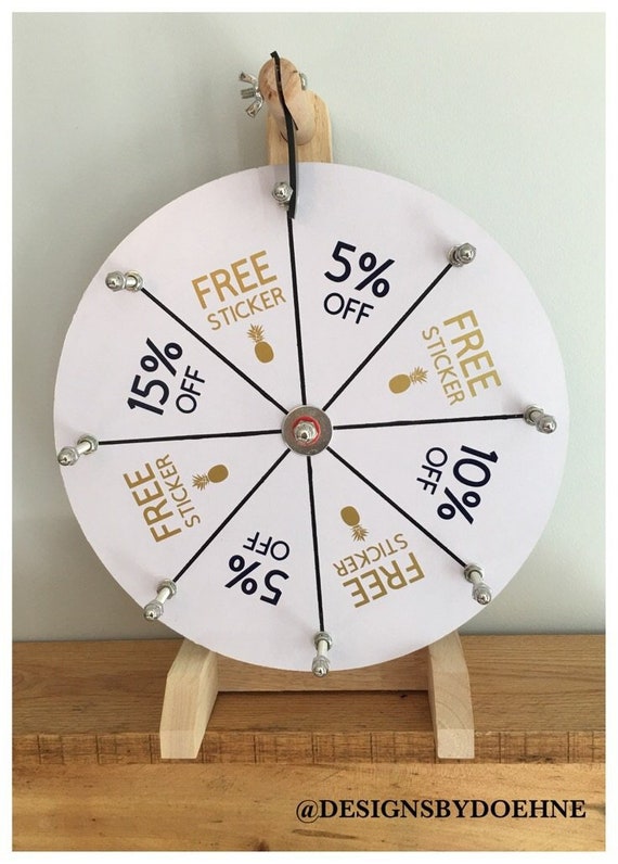 Woodwell 16 Inch White Tabletop Raffle Spinning Prize Wheel Game with