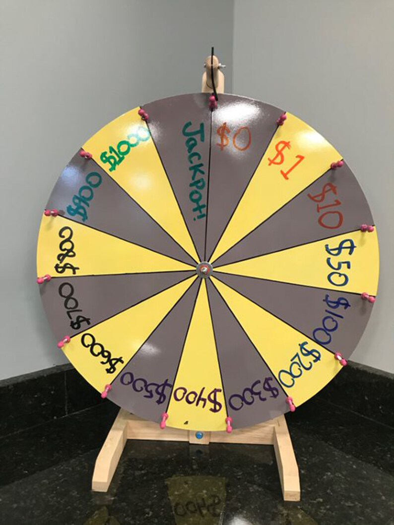 Woodwell White 24Inch Spin to Win Casino Prize Wheel with 15 Etsy