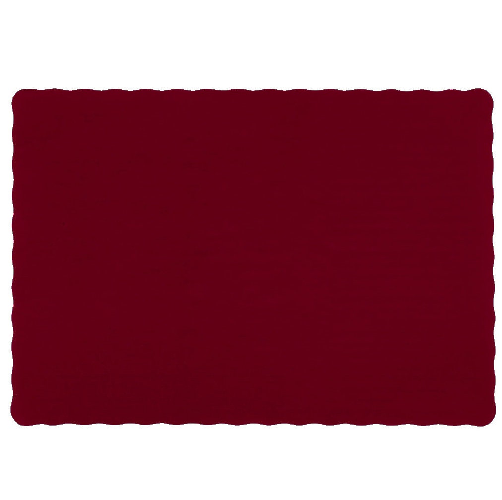 Burgundy Paper Placemats with Scalloped Edge 10 x Etsy