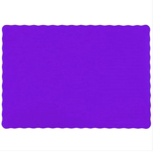Purple Paper Placemats with Scalloped Edge, 10" x 14" (Pack of 50)