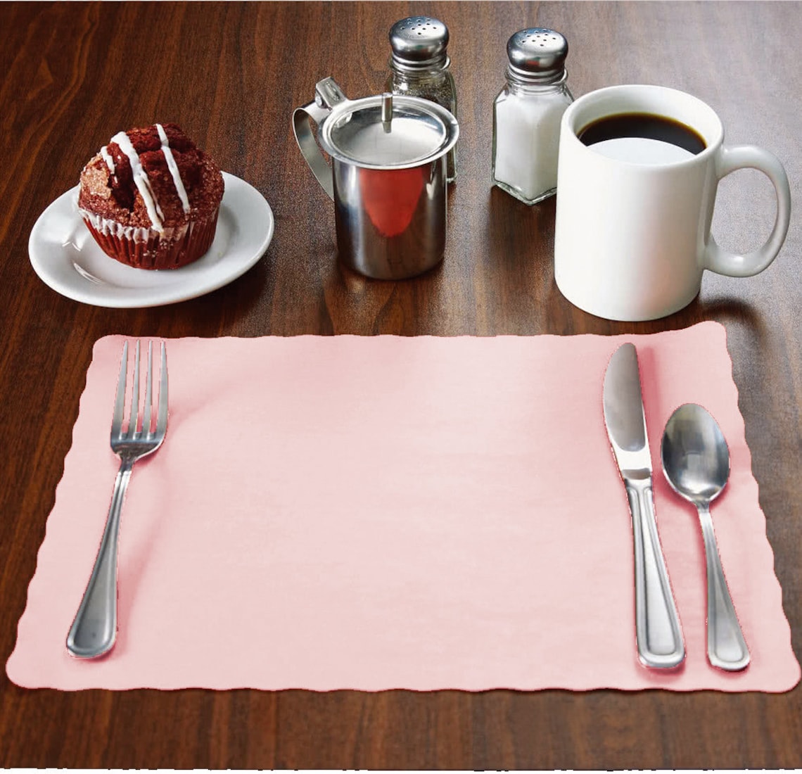 Baby/Light Pink Paper Placemats with Scalloped Edge 10 Etsy