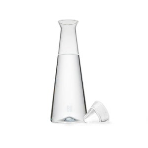Glass Carafe, Carafe with Lid, Glass Water Jug, Wine Decanter, Triangle Carafe, Modern Carafe, Geometric Carafe, Glass Juice Pitcher image 2