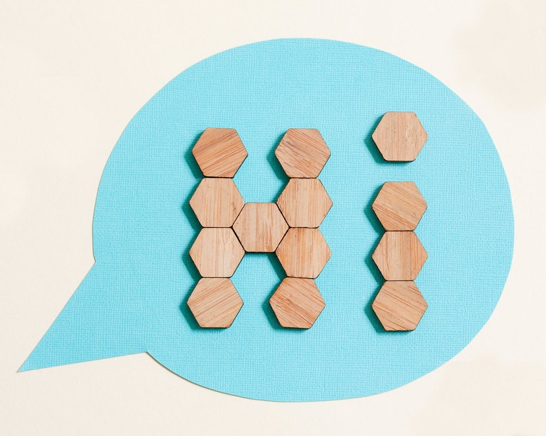 Hexagon Magnets, Neutral Magnets, Minimalist Magnets, Wood Magnets, Simple Magnets, Modern Fridge Magnets, Brown Refrigerator Magnets image 2