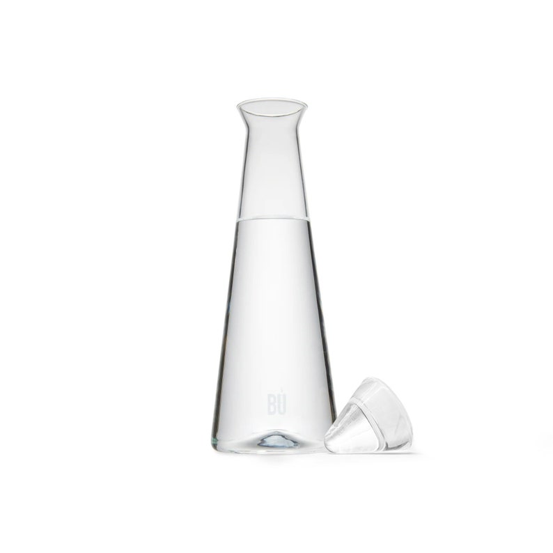 Glass Carafe, Carafe with Lid, Glass Water Jug, Wine Decanter, Triangle Carafe, Modern Carafe, Geometric Carafe, Glass Juice Pitcher image 2