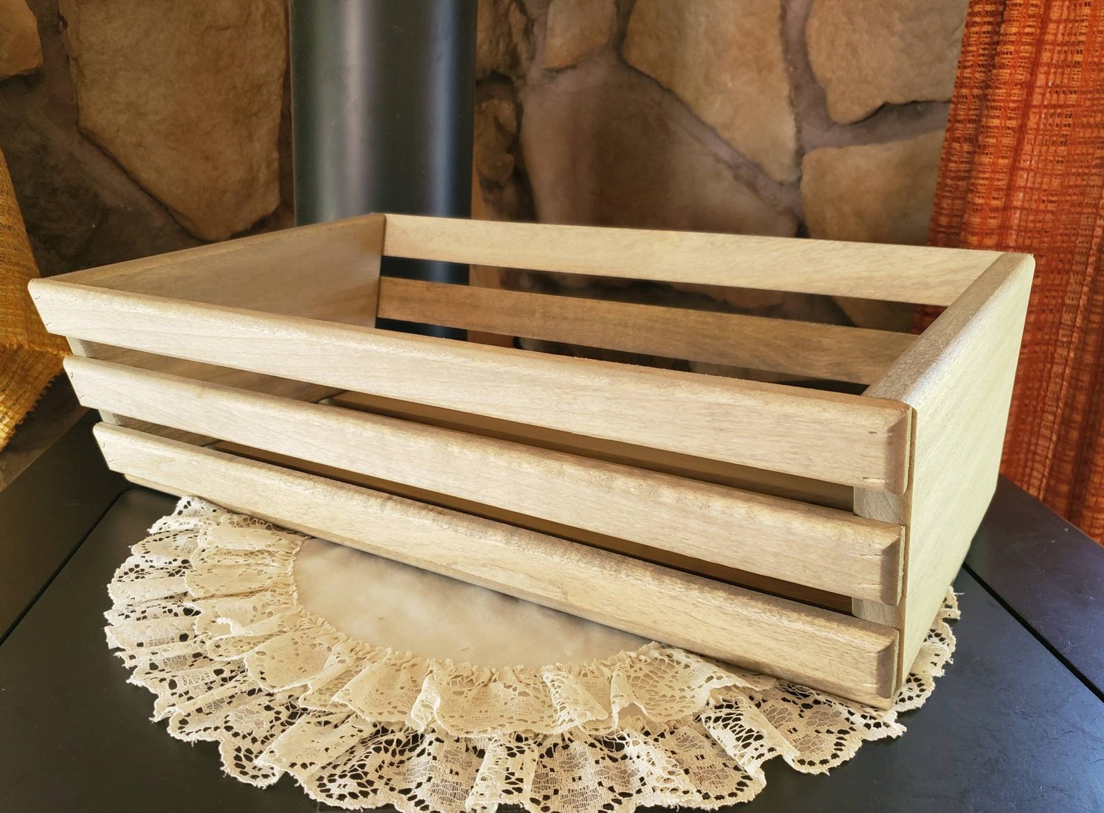 Bathroom Storage Wooden Crate Basket Etsy