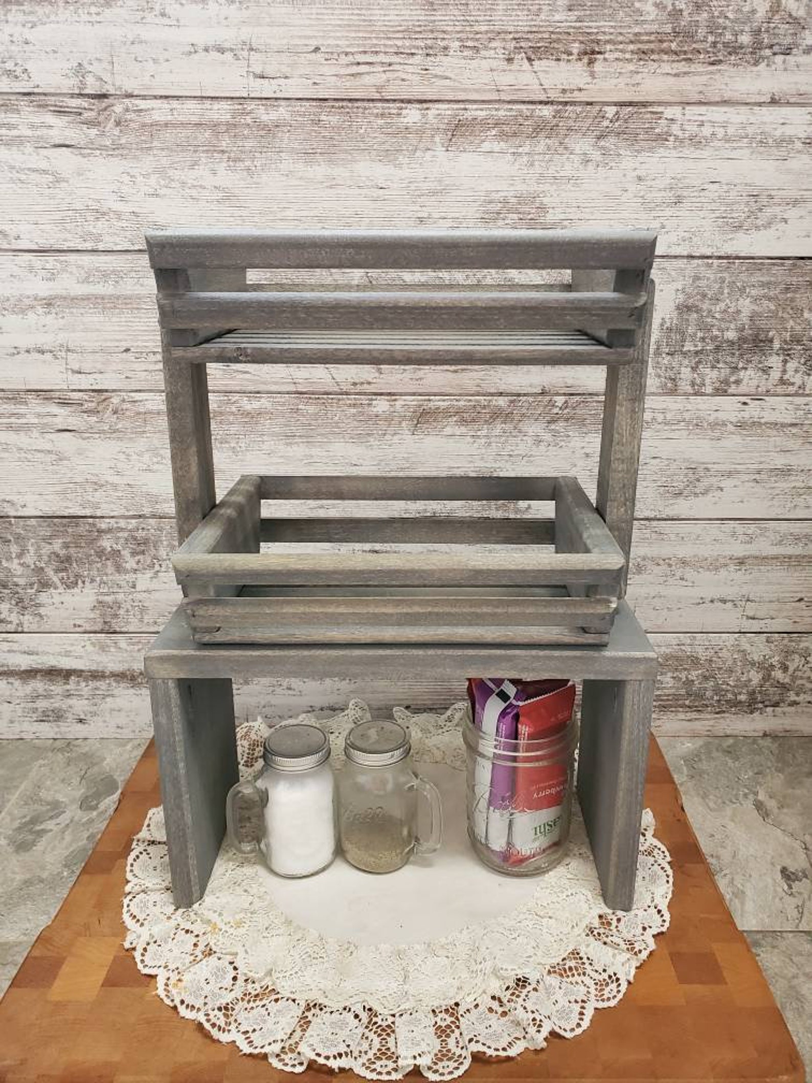 Countertop Shelf Counter Top Riser Etsy