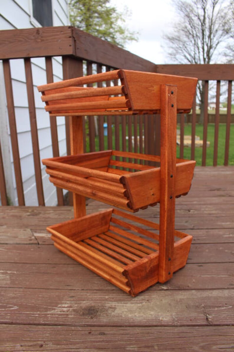 Kitchen Storage Large 3 Tier Fruit Stand Etsy