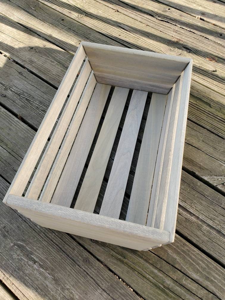 Bathroom Storage Wooden Crate Basket Etsy