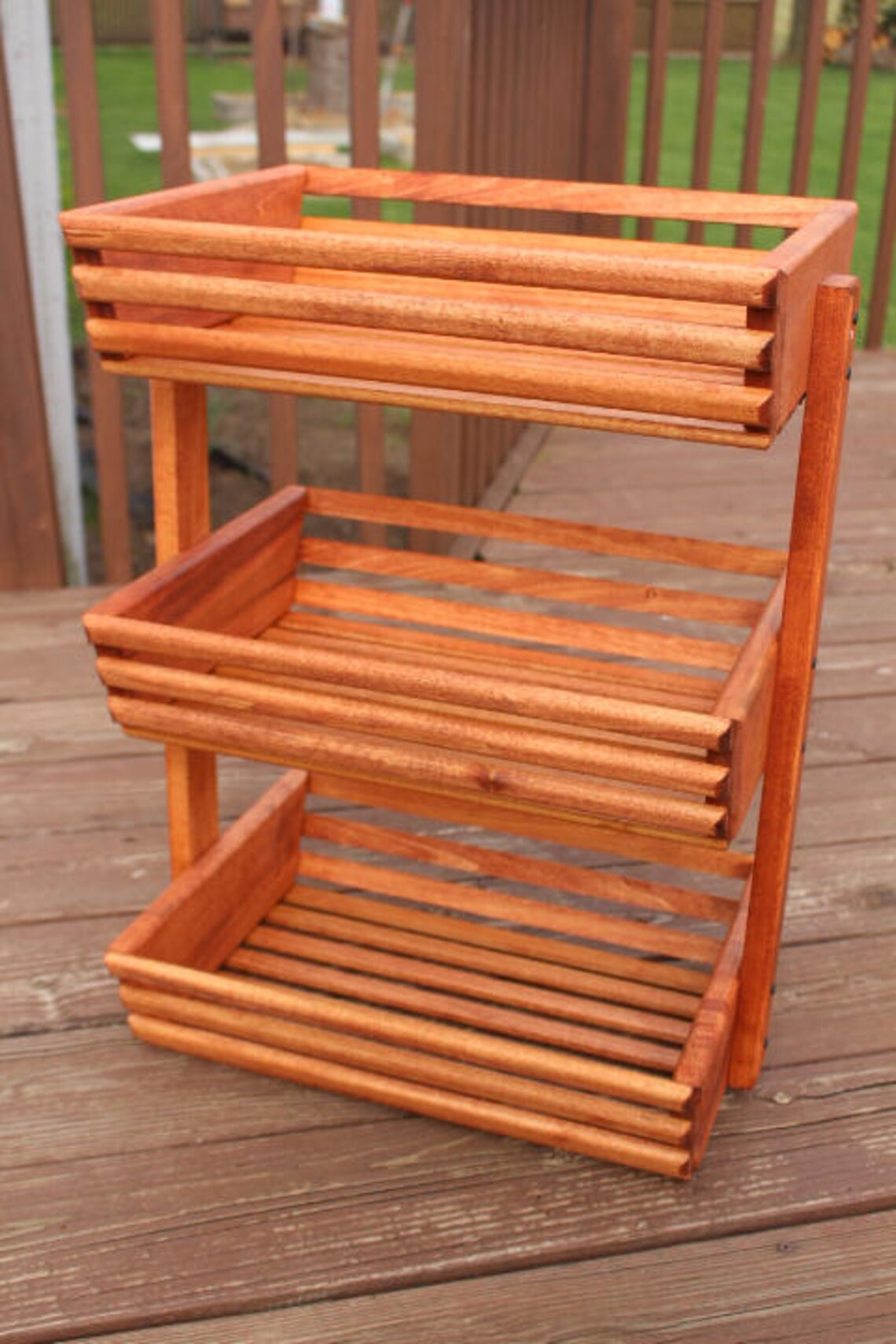 Kitchen Storage Large 3 Tier Fruit Stand Etsy