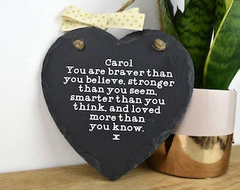 Mindfulness gift "You are braver than you believe" - Mental health gift for best friend thinking of you gift braver than you think plaque