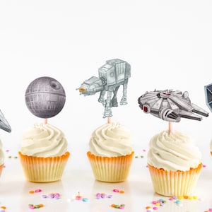 Star Ships Cupcake Toppers - Set of 12.