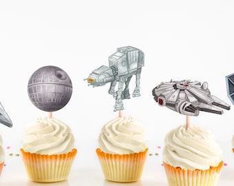 Star Wars Ships Cupcake Toppers - Set of 12. Star Wars Party Ideas.